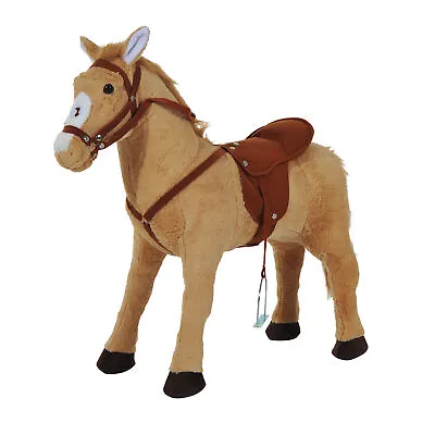 HOMCOM Children Standing Horse Plush Soft Ride On Toy Pony Kids Cuddly Game Play • £49.99