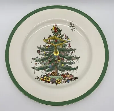 Spode Christmas Tree Made In England Handled Cake Stand Server Dinner Size • $26.95