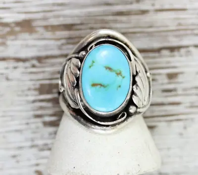 Carol Felley '88 Mens Native Am Indian Sterling Silver 925 Turquoise Ring 11 1/4 • $158.40