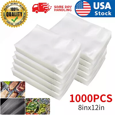 $16.99 • Buy 100-1000 Quart Vacuum Sealer Bags 8x12inch Embossed Food Saver Storage Package