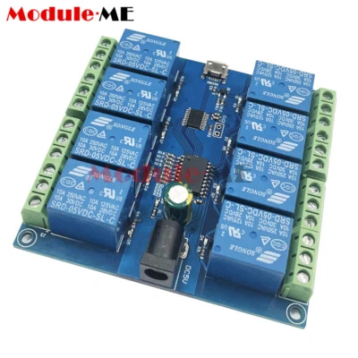 £14.60 • Buy HID Controller Chip Drive-free USB 8Channel 5V Relay Module Delay Control Switch