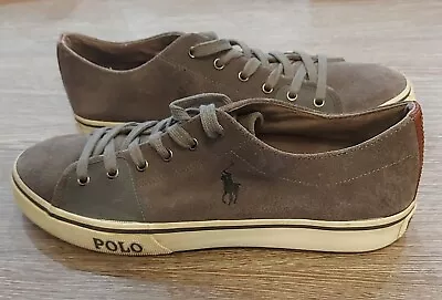 Men's Polo Ralph Lauren Grey Suede Low Top Cantor Trainers Shoes Size UK11 EU45. • £25.49