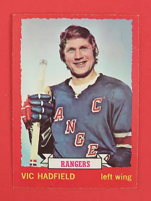 1973-74 OPC O-Pee-Chee Vic Hadfield # 108 Dark Back New York Rangers ExMt • $1.46