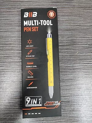 BIIB Multi Tool 9 In 1 W/Batteries Pen Stylus Screwdriver Light Level Ruler • $11