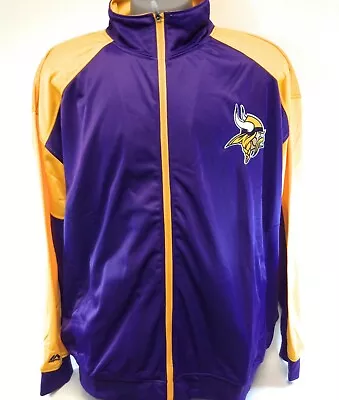 Mens NFL Majestic Minnesota Vikings Football Full Zip Tricot Big & Tall Jacket • $39.99