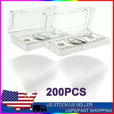 200 Pcs Dollar Bill Holder Storage Case Clear Paper Money Sleeves Protector Bag • $15.99