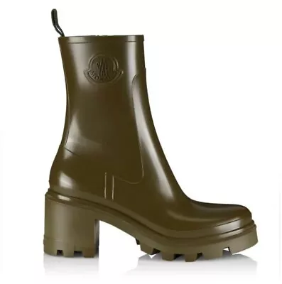 MONCLER Loftgrip Rain Boots NEW In BOX With TAG  Size IT 38 / 8  Forest Green • $345