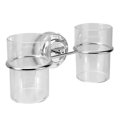 £8.99 • Buy Suction Cup Double Toothbrush Tumbler Holder | M&W