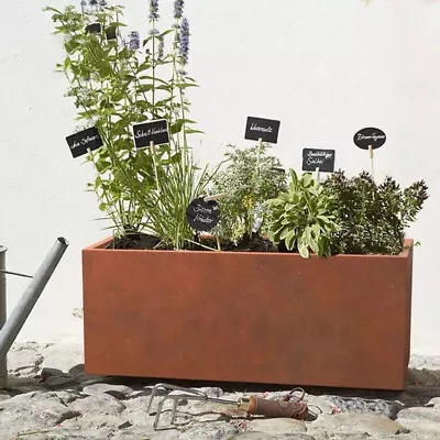 Large Rectangle Plant Pot Floor Standing GardenPatio Trough Planter Basket Steel • £99.95