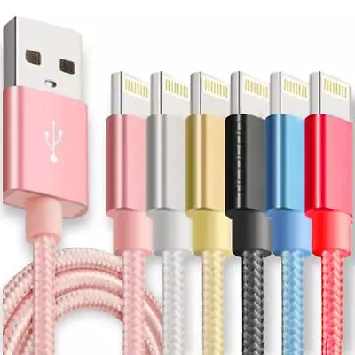 Heavy Duty Braided USB Charger Cable For IPhone 14 13 12 11 SE XS XR Charging • £3.51