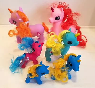 My Little Pony Lot Of 6 Long Flowing Hair Replacement Multicolored Collectibles • $9.09