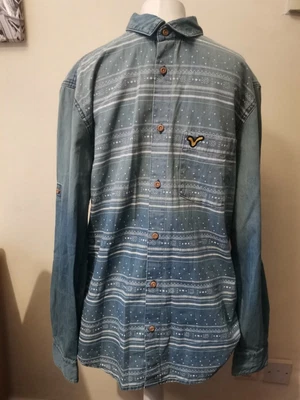 £6 • Buy Voi Jeans Co Mens Denim Look Shirt With Aztec Prints Size Medium