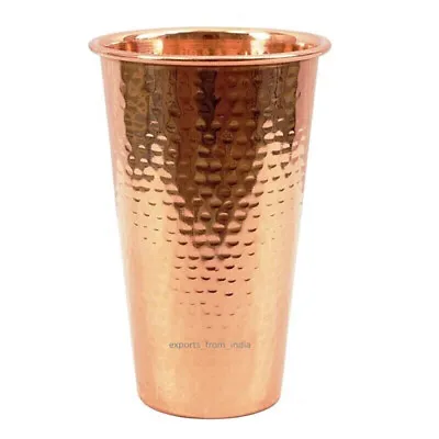 Pure Copper Drinking Tumbler Hammered Water Glass Ayurveda Health Benefits 400ML • $12.45