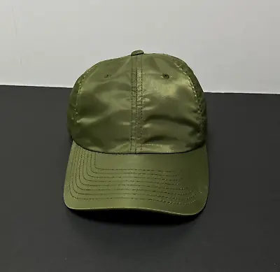 Mitchell & Ness Military Green Satin Blank Nylon Cap Hat Plain Strapback Travel • $14.16