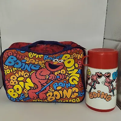 1990s Vintage Elmo Aladdin Lunchbox With Matching Thermos Rare Hard To Find • $30
