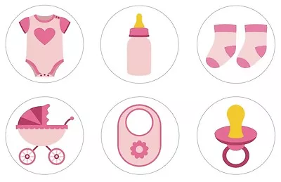 Baby Shower Girl Edible Cupcake Toppers Decoration - Carriage Pacifier • $7.95