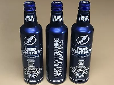 $19.95 • Buy (3) Tampa Bay Lightning Bolts BUD LIGHT 2021 STANLEY CUP CHAMPIONS Empty Bottles