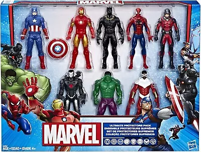 Hasbro Marvel Ultimate Protectors Action Figure 8-Pack -Iron Man Spider-Man Hulk • £26.99