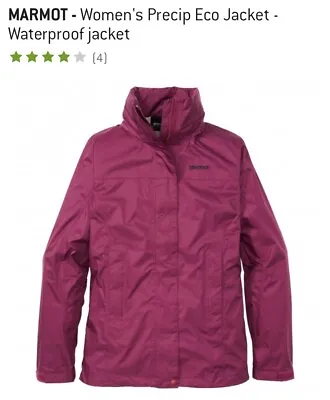 MARMOT Womens PreCip Eco Jacket SIZE: M ROSE SAUVAGE. • £89.99