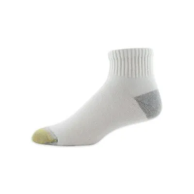 GoldToe Men's White Cotton Ankle Athletic Sock 6 Pair Shoe Size 6-12.5 • $13.97