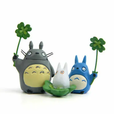 3pcs/set My Neighbor Totoro With Four-leaf Clover Action Figure Toy Home Decor • $13.94