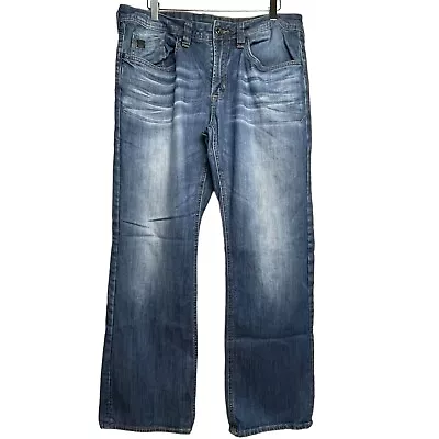 Buffalo Jeans Mens Brady-X Buckle Exclusive Denim Straight Stretch 34”x32” • $25.49