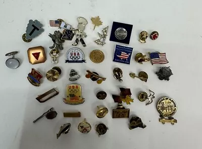 Pin Lot Lapel Hat 35 Pins Olympic Patriotic Cfc Shriner Military • $22.49