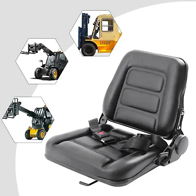 New Universal Forklift Seat Fits Clark Cat Hyster Yale Toyota Mitsubishi Black • $142