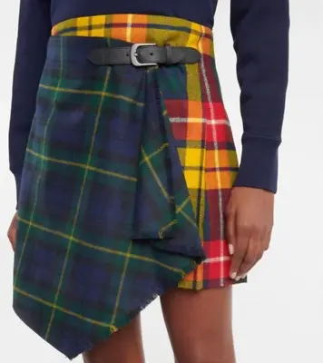 Polo Ralph Lauren Wool Tartan Plaid Oxford Mini Skirt Pleated Kilt Sz 16 New • $98