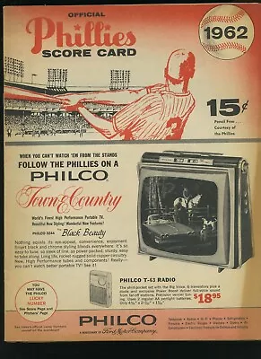 9-13-1962 Milwaukee Braves @ Philadelphia Phillies Program • $25.45