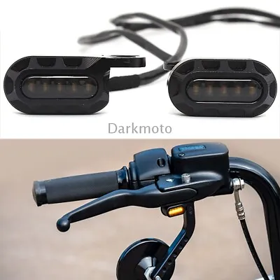 Motorcycle Black LED Turn Signal Blinker Light Amber For Harley Sportster XL1200 • $22.93