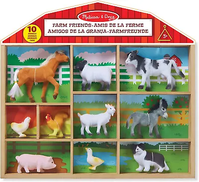 Melissa And Doug 10594 Farm Friends 10 Collectible Farm Animals Flocked Toy Set • £22.99