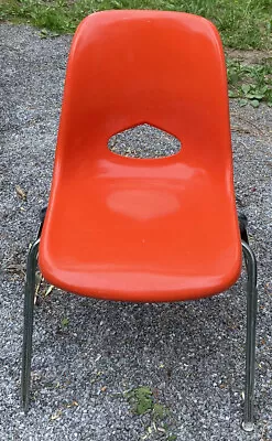 Vintage Mid Century Modern Krueger Eames Fiberglass Red Chair RETRO • $135