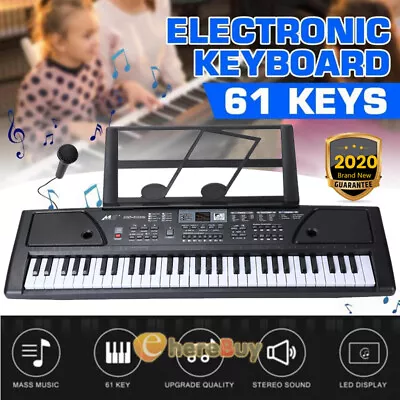 $58.85 • Buy 61 Keys Electronic Digital Piano With Music Stand&Microphone&USB Keyboard Organ