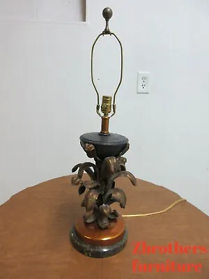 Maitland Smith Bronze Leaf Italian Regency Table Lamp Light Lighting • $440.10