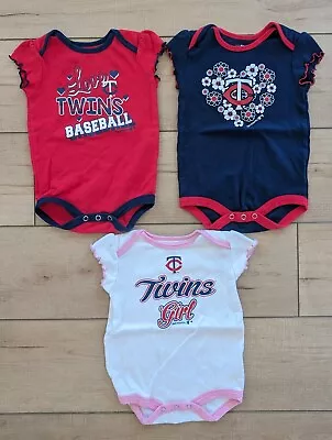 Minnesota Twins Infant MLB Genuine Baby Size 18m Bodysuits Set Of 3 • $12.99