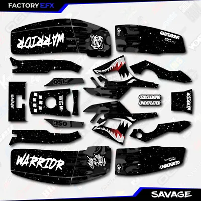 Black Savage Camo Racing Fender Graphics Kit Fits Yamaha Warrior 350 Decals • $99.99