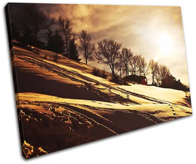 Snowy Landscapes SINGLE CANVAS WALL ART Picture Print • £24.99