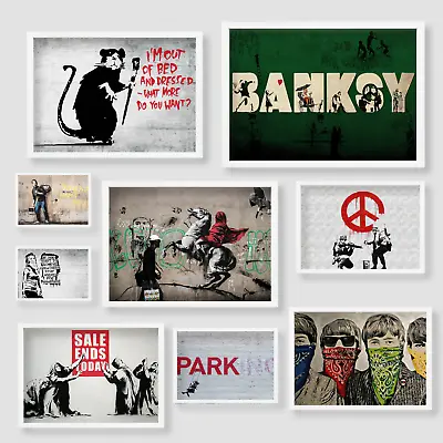 Banksy Wall Art Poster Print Gift Home Bedroom Gift Retro A4 A3 • £3.99