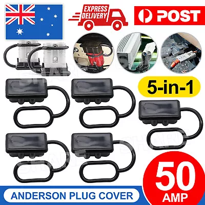 For Anderson Plug Cover Style Connectors 50AMP Battery Caravn Black Dust Cap 5x • $5.95