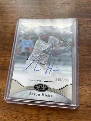 2020 Topps Tier One Aaron Hicks Auto 245/299 • $2.45