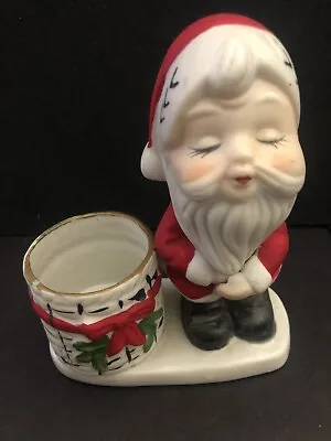 Vintage Taiwan Christmas Sleeping Santa Figurine Display Figure Candle Holder • $15.99