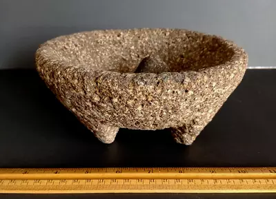 Vintage Volcanic Mexico Lava Rock Molcajete Mortar & Pestle *7.5  Diameter • $37.99