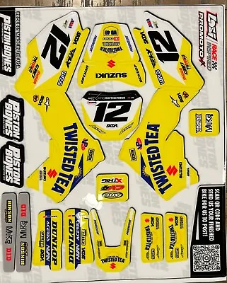 Losi Pro Moto Rc Bike Graphics Decals Suzuki Supercross Team Replica Sticker Kit • $65