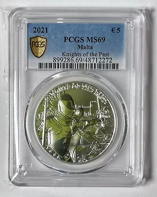 2021 Germania Mint Malta Knights Of The Past 1 Oz .999 Silver PCGS MS69 Pop 13 • $89.99