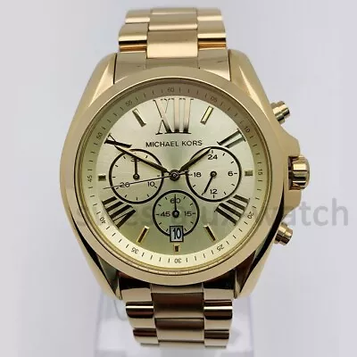 MICHAEL KORS MK5605 Bradshaw Unisex Watch Gold Tone Stainless Steel Bracelet • $113