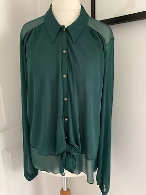 £10 • Buy M&s Limited Collection Forest Green Chiffon Blouse Size 14