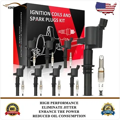 8 Ignition Coil & Spark Plugs For Ford F150 Expedition Lincoln 5.4L 2004-2008 • $70.99