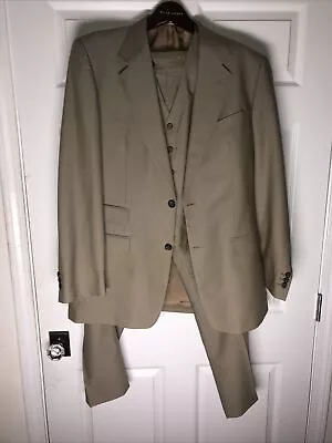 Vtg 3 Piece Mens Suit Yves St Laurent Made In Italy   41L  32x31 • $189