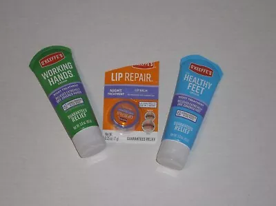 New Lot Of 3 O'keeffe's Healthy Feet Working Hands Lip Repair • $13.99